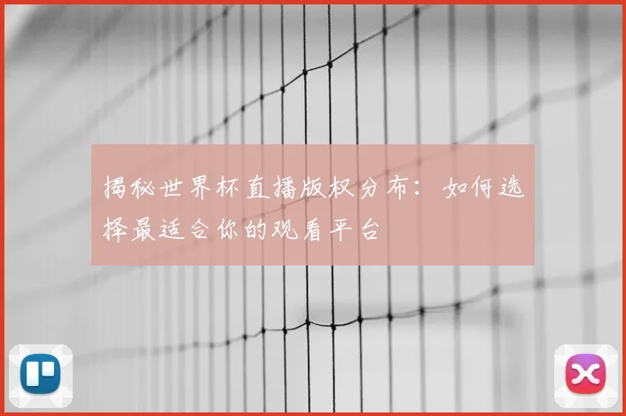 揭秘世界杯直播版权分布：如何选择最适合你的观看平台